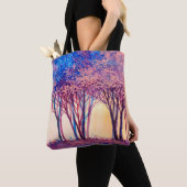 Ölgemälde mit bunten Bäumen. Abstraktes Bild von Tasche (Von Nahem)