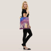 Ölgemälde mit bunten Bäumen. Abstraktes Bild von Tasche (Am Model)