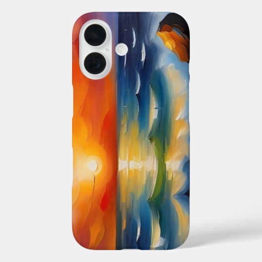 Ölgemälde mit orangefarbenem Sonnenuntergang über Case-Mate iPhone Hülle (Rückseite)