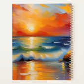 Ölgemälde mit orangefarbenem Sonnenuntergang über Planer (Rückseite)
