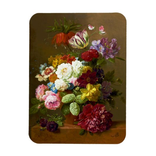 Ölgemälde mit Vintage-Blumen Magnet (Vertikal)