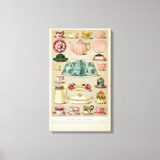 Ölgemälde mit Vintagen Geschirr Leinwanddruck (Vorderseite)