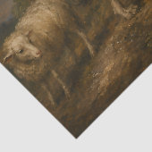 Ölgemälde mit Waldwild und Botanik Seidenpapier (Ausschnitt)