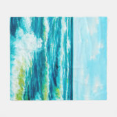 Ölgemälde mit Wellen im Ozean oder Meer auf Leinwa Fleecedecke (Vorderseite (Horizontal))