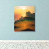 Ölgemälde mittelalterliche Burg Ruinen Landschaft Leinwanddruck (Insitu (Holzboden))