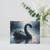 Ölgemälde-Postkarte Schwarzer Schwan Postkarte (Stehend Vorderseite)