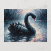 Ölgemälde-Postkarte Schwarzer Schwan Postkarte (Vorderseite)