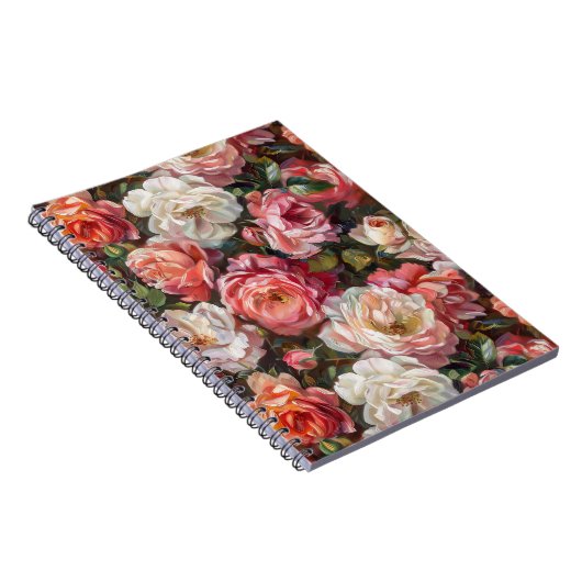Ölgemälde Rose Blooms Notebook Notizblock (Rechte Seite)