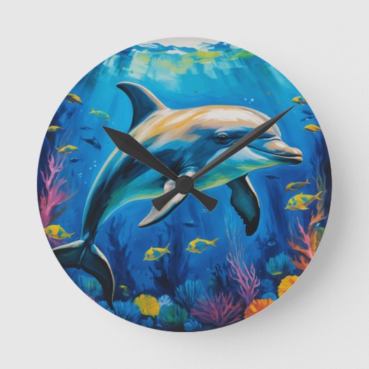 Ölgemälde Runde Wanduhr (Vorderseite)