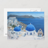 Ölgemälde Santorini Oia Postkarte (Vorne/Hinten)