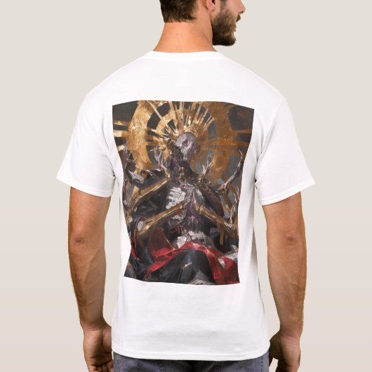 Ölgemälde Satanic Saint Hyper-Realismus T-Shirt (Rückseite)