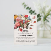 Ölgemälde Stillleben Blütenzeit Hochzeit RSVP Karte (Stehend Vorderseite)