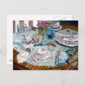 Ölgemälde Stillleben China Tee Set Geschirr Postkarte (Vorne/Hinten)