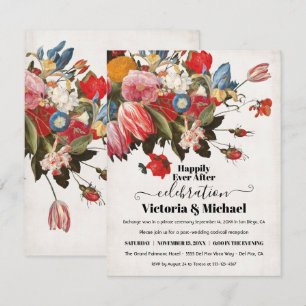 Ölgemälde Stillleben Floral Nachhochzeit RSVP Karte