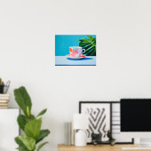 Ölgemälde Stillleben Kaffeetasse, Moderne Fine Art Poster (Heimbüro)