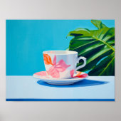 Ölgemälde Stillleben Kaffeetasse, Moderne Fine Art Poster (Vorne)