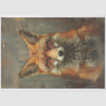 Ölgemälde, strukturiert aus Fuchsdecoupage