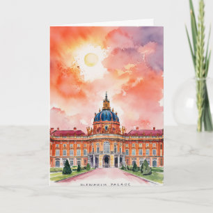Ölgemälde von Blenheim Palace personalisiert Feiertagskarte