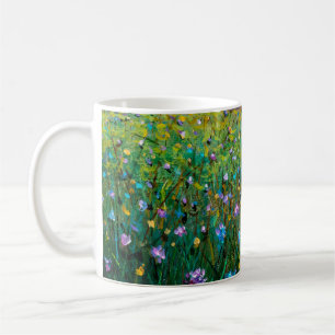Ölgemälde von Blumen, schöne Feldblumen Kaffeetasse