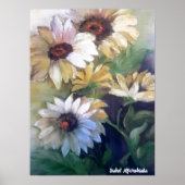 Ölgemälde von gelben Gänseblümchen danke Karte Poster (Vorne)