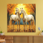 Ölgemälde von Graseful Horses Leinwanddruck (Insitu (Wohnzimmer))