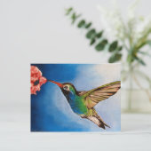 Ölgemälde von Hummingbird Postkarte (Stehend Vorderseite)