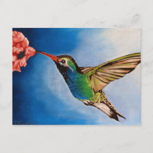 Ölgemälde von Hummingbird Postkarte