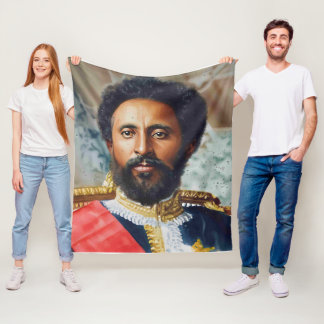 Ölgemälde von König Haile Selassie Fleecedecke