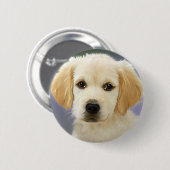 Ölgemälde von Labrador Retriever Welpe Button (Vorne & Hinten)