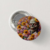 Ölgemälde von Zombie im Halloween-Blume Button (Vorne & Hinten)