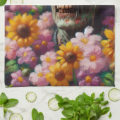 Ölgemälde von Zombie im Halloween-Blume Geschirrtuch (Gefaltet)