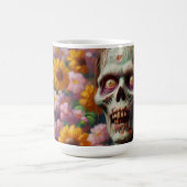 Ölgemälde von Zombie im Halloween-Blume Kaffeetasse (Mittel)