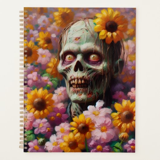 Ölgemälde von Zombie im Halloween-Blume Planer (Vorderseite)