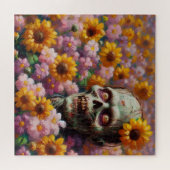 Ölgemälde von Zombie im Halloween-Blume Puzzle (Horizontal)