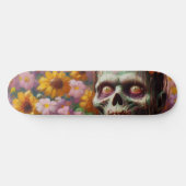 Ölgemälde von Zombie im Halloween-Blume Skateboard (Horizontal)