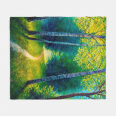 Ölgemälde Waldlandschaft, schöne Sonnenstraße Fleecedecke (Vorderseite (Horizontal))