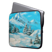 Ölgemälde, Winterberglandschaft mit Fichte Laptopschutzhülle (Vorderseite Links)