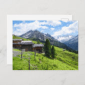 Ölgemäldebild der österreichischen Alpen. Stall. Postkarte (Vorne/Hinten)