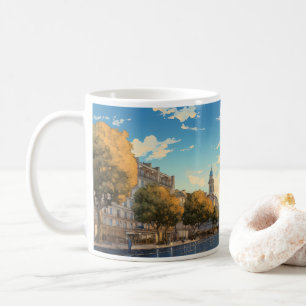 Ölgemäldestraße und Stadt Kaffeetasse