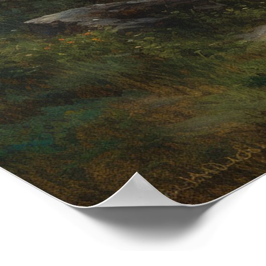 Ölgemäldeweg durch Hügelwiese Poster (Ecke)