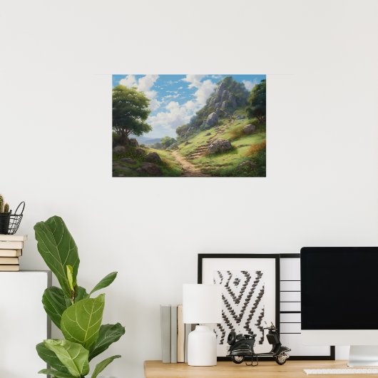 Ölgemäldeweg Hügelgipfel Poster (Heimbüro)