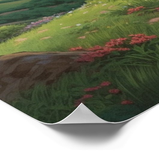 Ölgemäldeweg Hügelwiese Poster (Ecke)