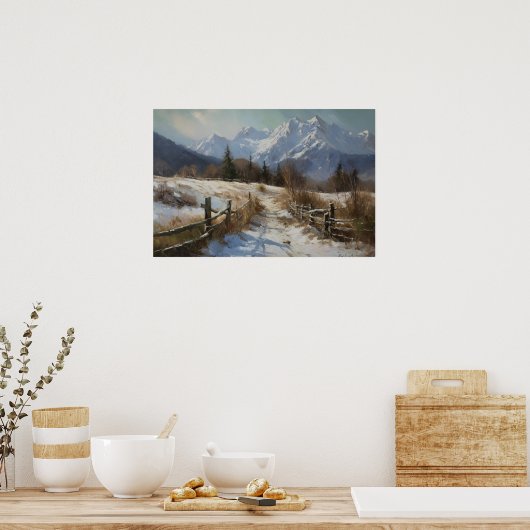 Ölgemäldeweg westliche Vorgebirge Poster (Küche)