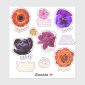 Ölgemalte Blume, maßgeschneidert Vinyl Sticker (Blatt)