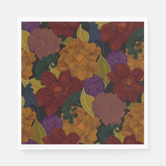 Ölgemalte Blume Serviette (Vorderseite)