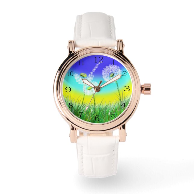 Ölgemalte Leuchte, Weed Clock, Armbanduhr (Vorderseite)