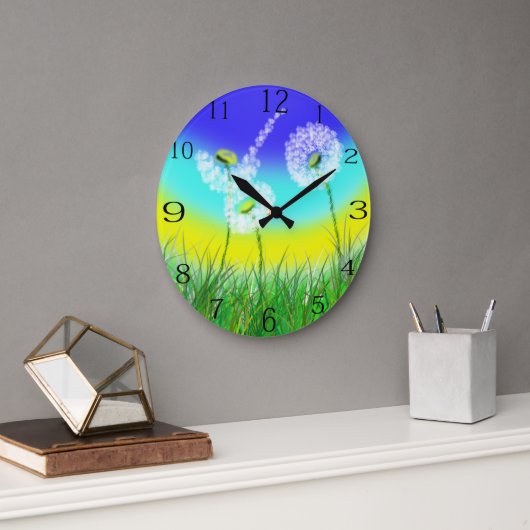 Ölgemalte Leuchte, Weed Clock, Große Wanduhr (Büro)