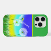 Ölgemalte Löwenzahn-Unkraut-Uhr, iPhone Hülle (Rückseite (Horizontal))