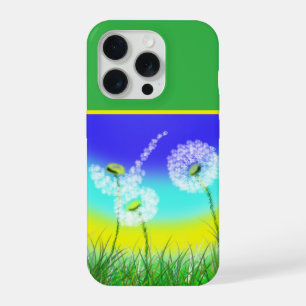 Ölgemalte Löwenzahn-Unkraut-Uhr, iPhone 15 Pro Hülle