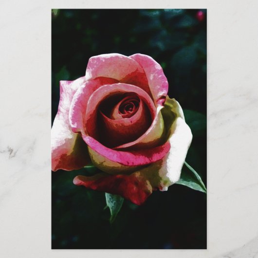 Ölgemalte Rose Briefpapier (Vorderseite)